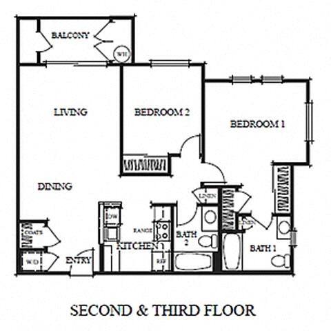 Two Bedroom B 1204 1204 floor plan